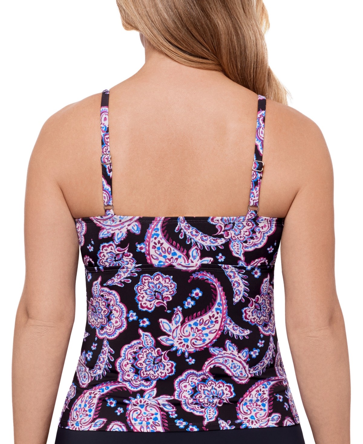 Swim Solutions Women's Paisley-Print Tankini Top