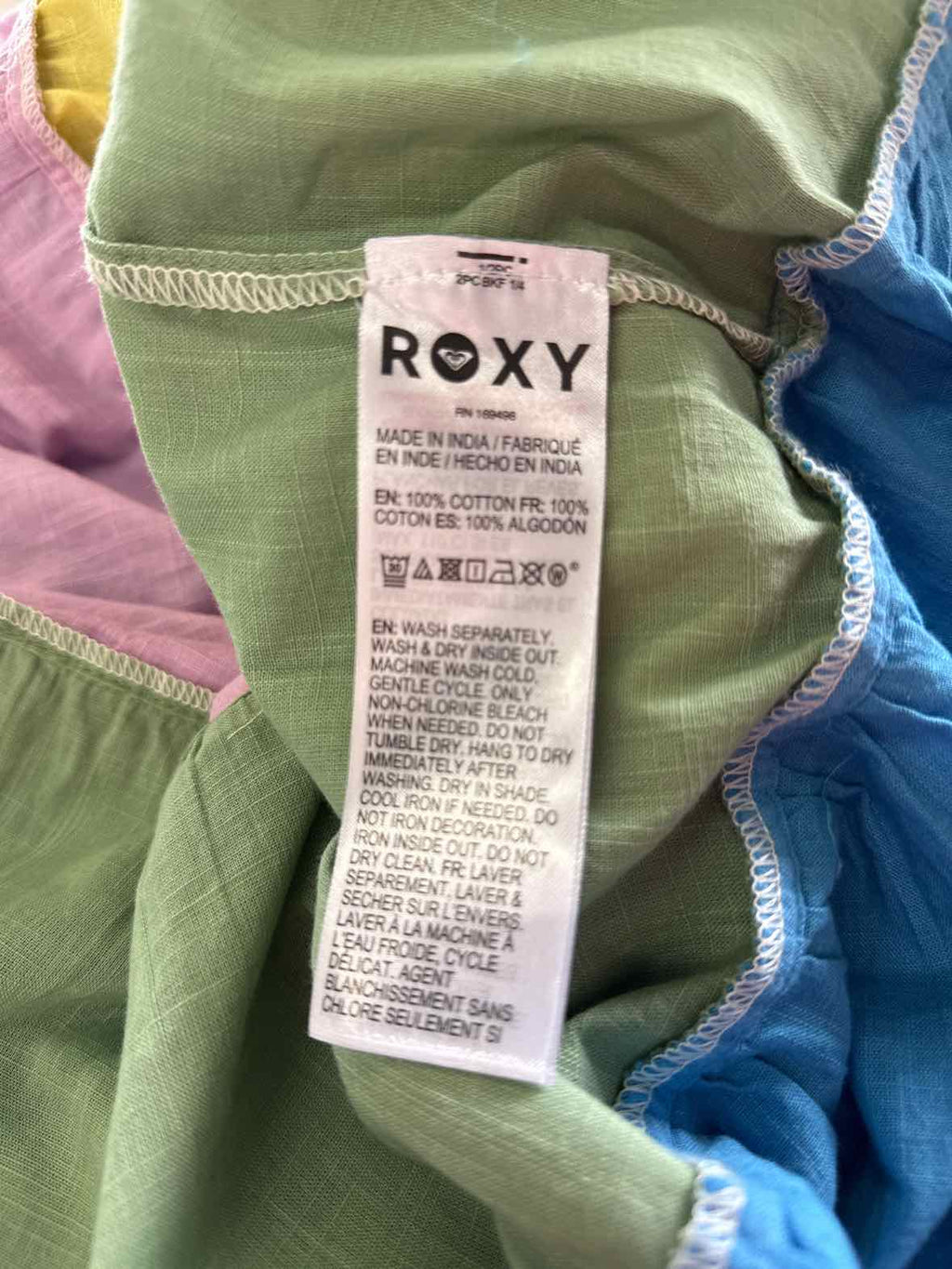Roxy Size S Honolulu Glow Cotton Tiered Open-Back Maxi Dress - Multi Color NWT