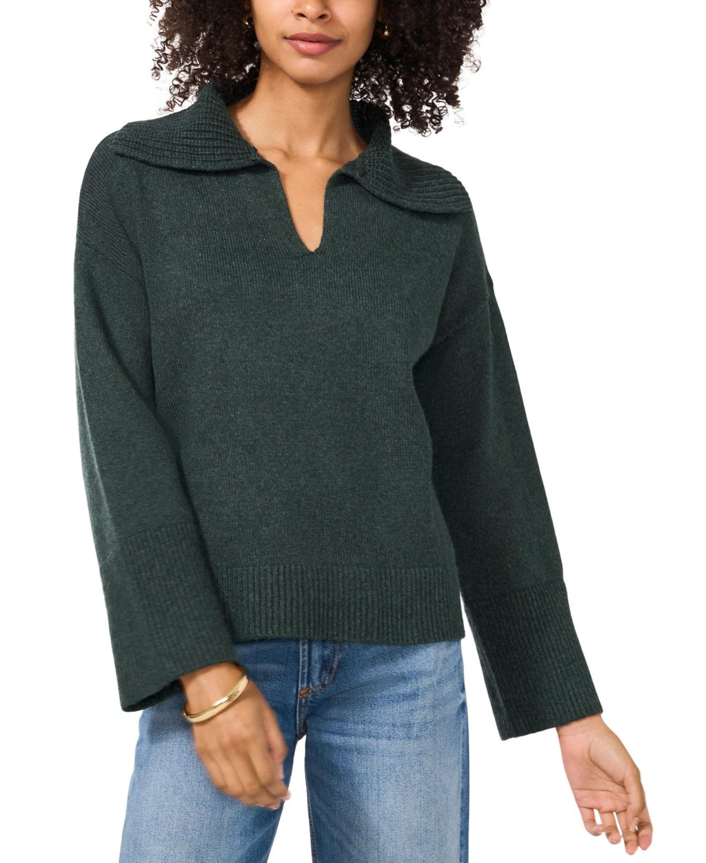 Vince Camuto Size L Green Sweater