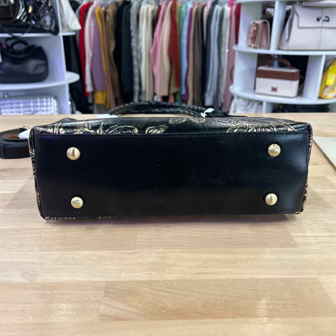 Patricia Nash Alexia Bark Leaves Textured To Black Bark Leaves