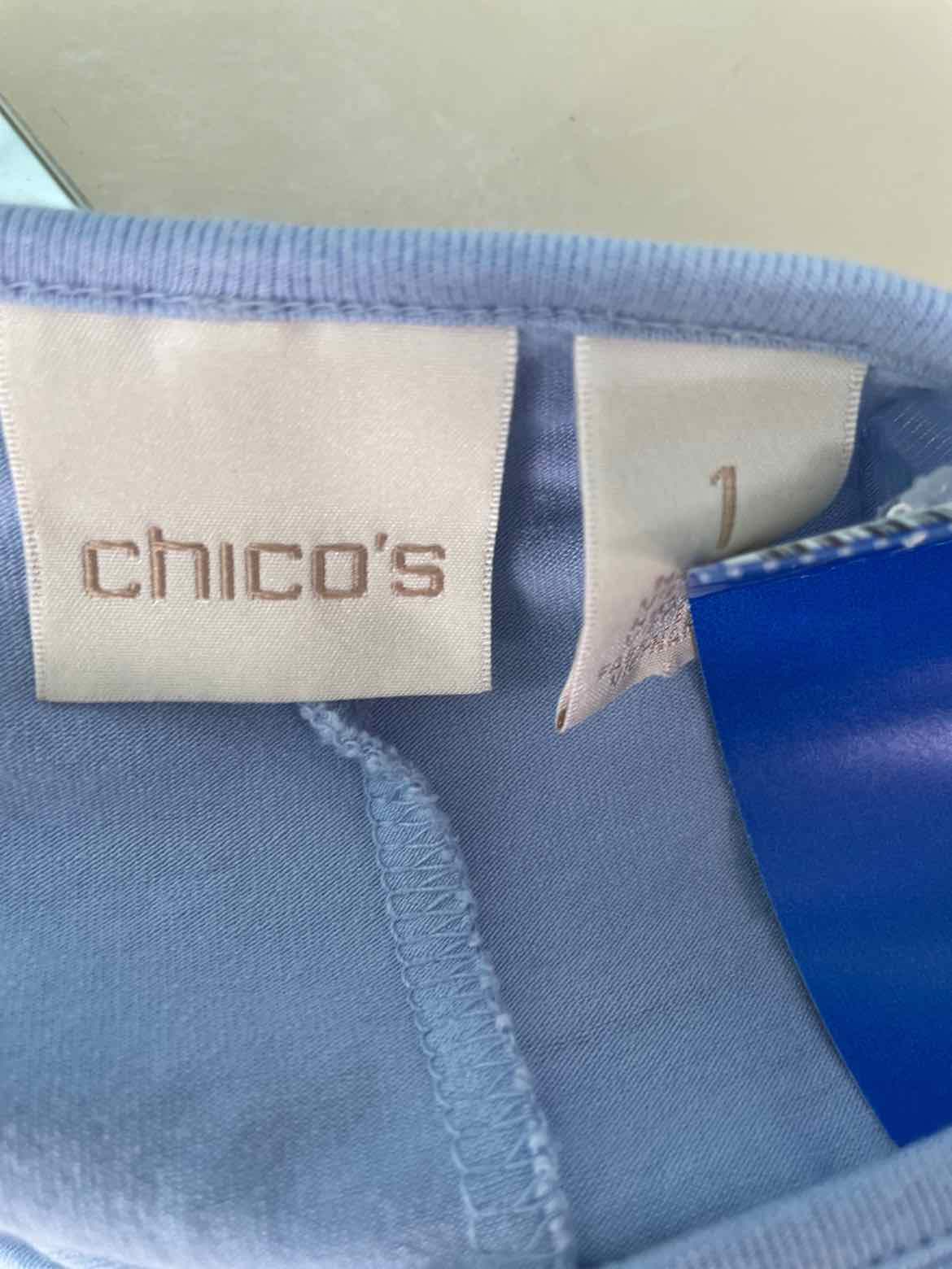 Chico's Size 1 Pale Blue Shirt