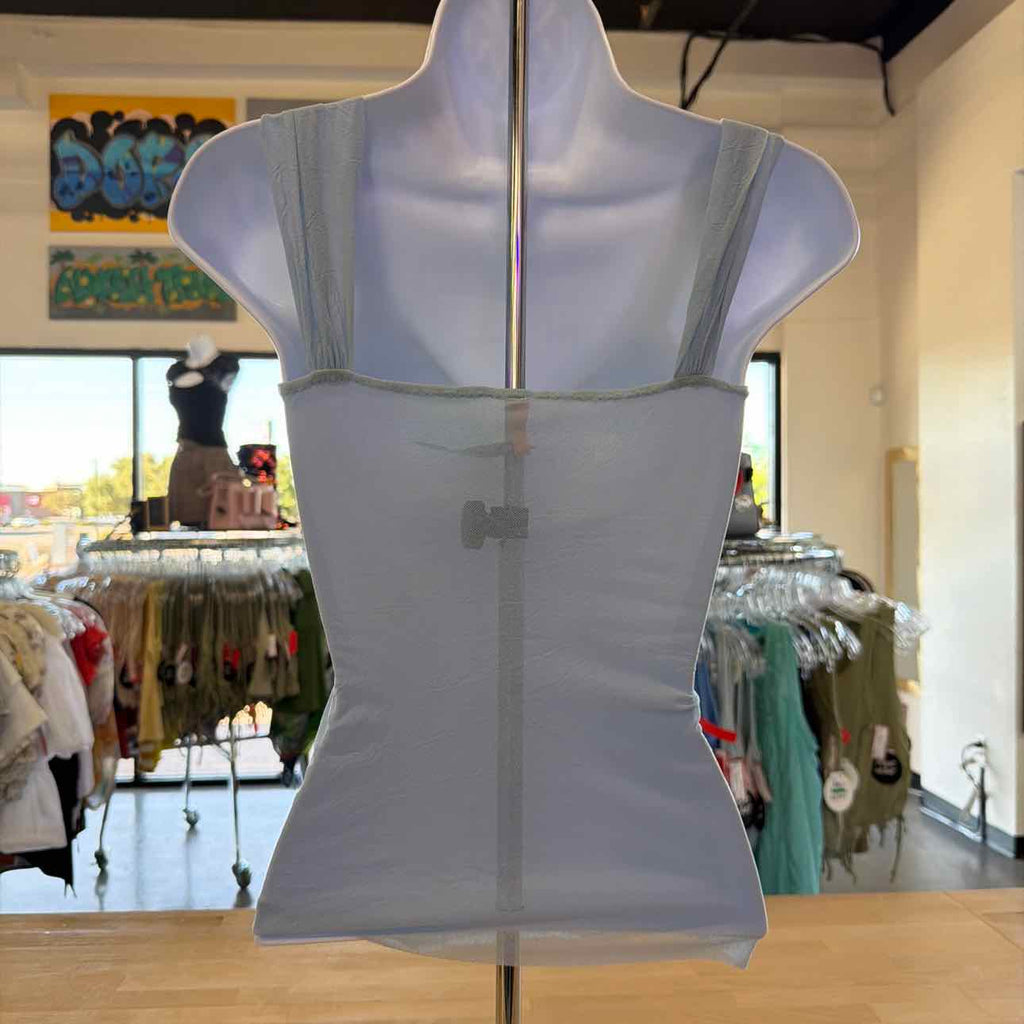Dream in Pink Size S Blue Mesh Preloved Tank