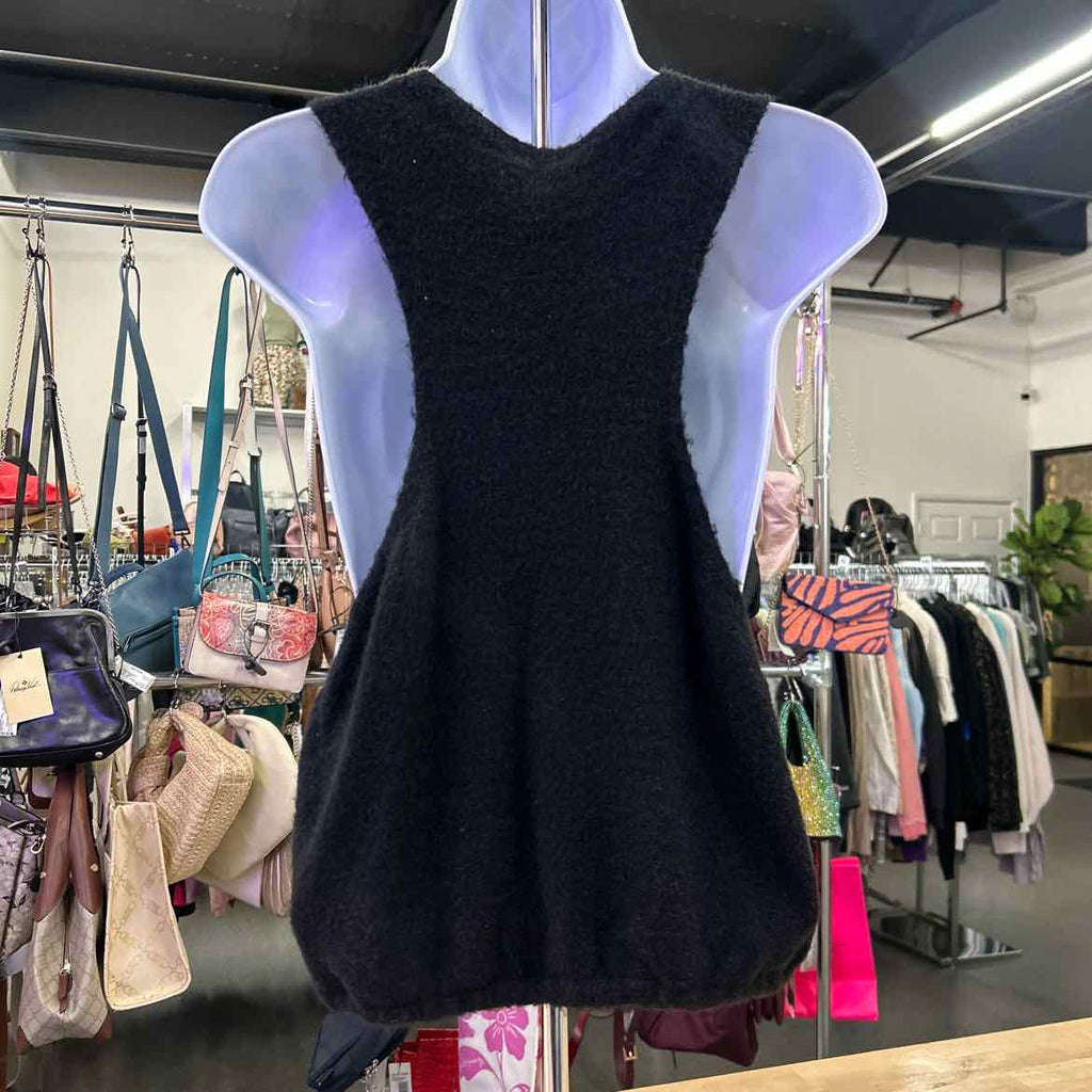 Free People Size L Black Fuzzy Tank