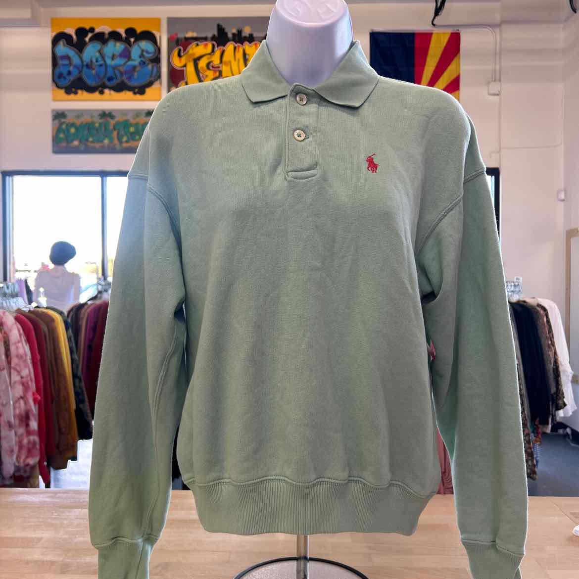 Polo Ralph Lauren Women's Lightweight Fleece Quarter-Button Polo Sweatshirt XXS