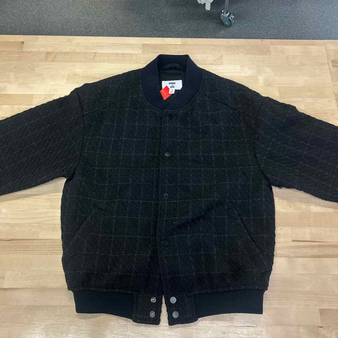 Mode of One Mens Tweed Bomber Jacket Regular Fit