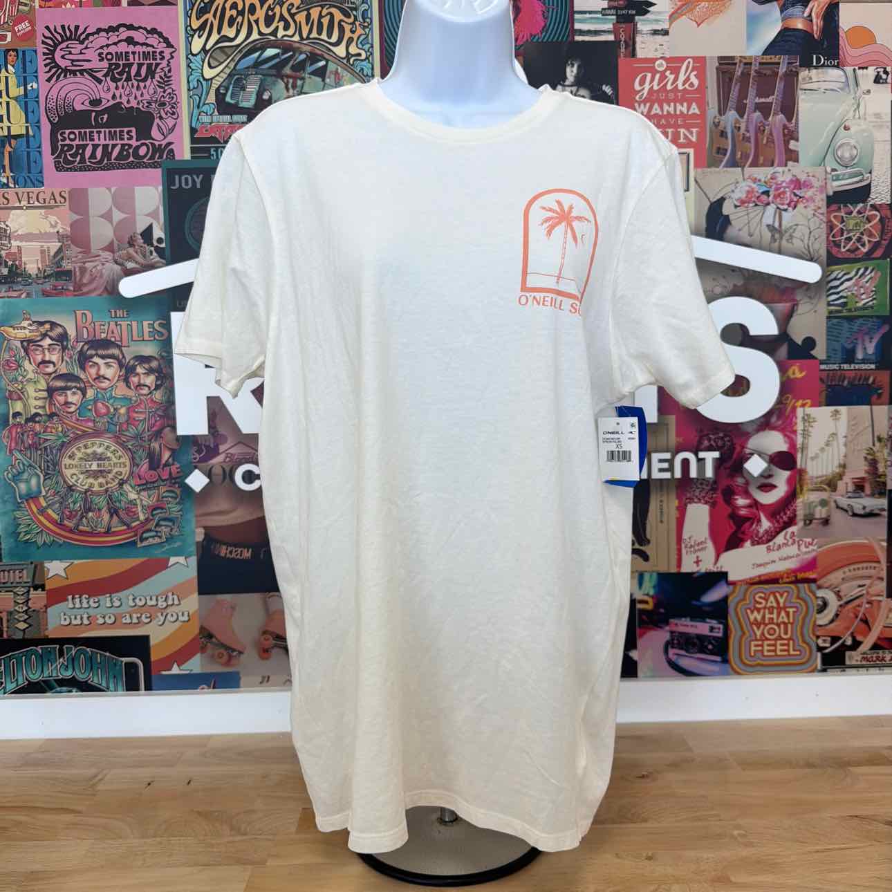 O'Neil Size XS Byron Palms Cotton Crewneck T-Shirt