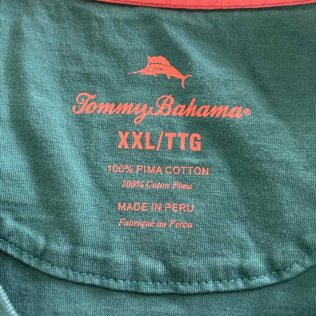 Tommy Bahama Size XXL Green Preloved MENS T-shirt