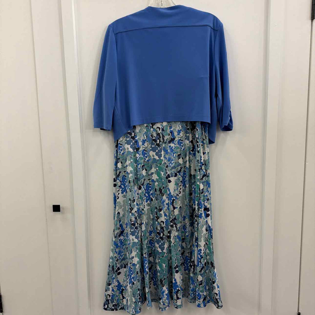 Perceptions Size L Blue Preloved 2 pc Dress Set