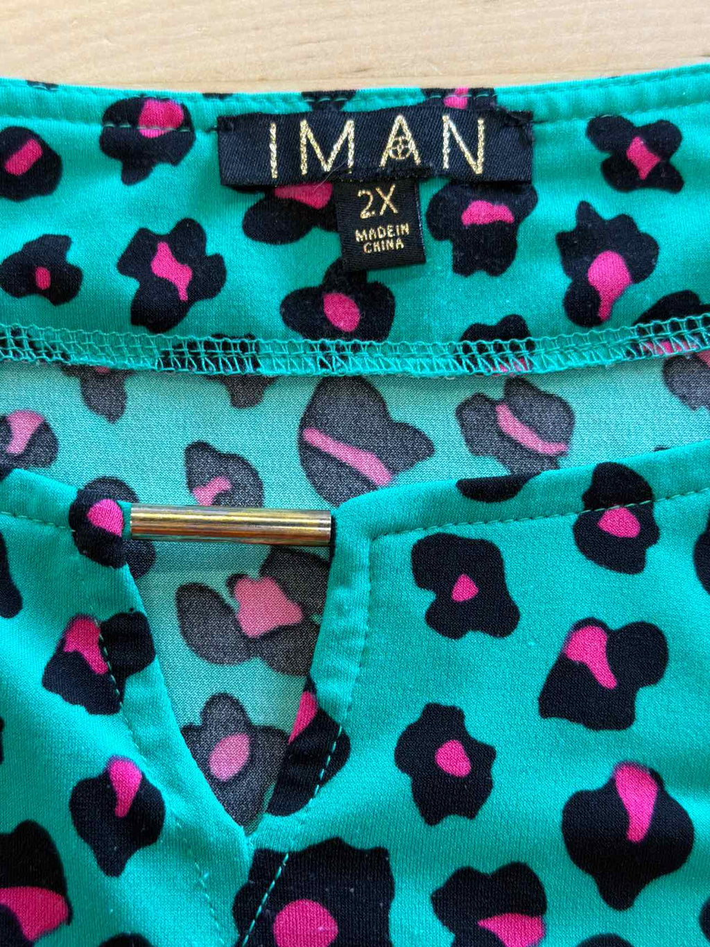 Iman Size 2X Green Blouse