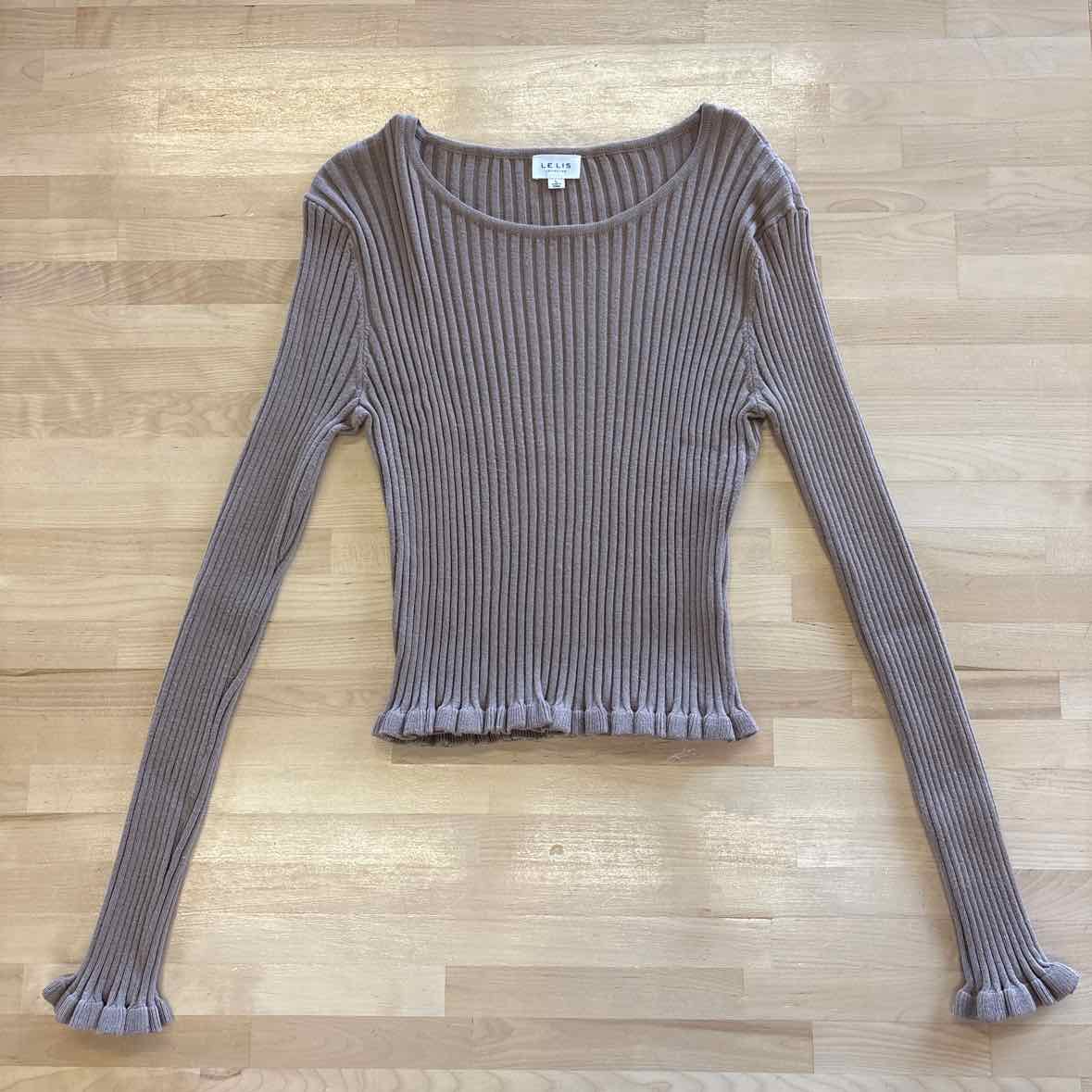Le Lis Size L Brown Long Sleeve