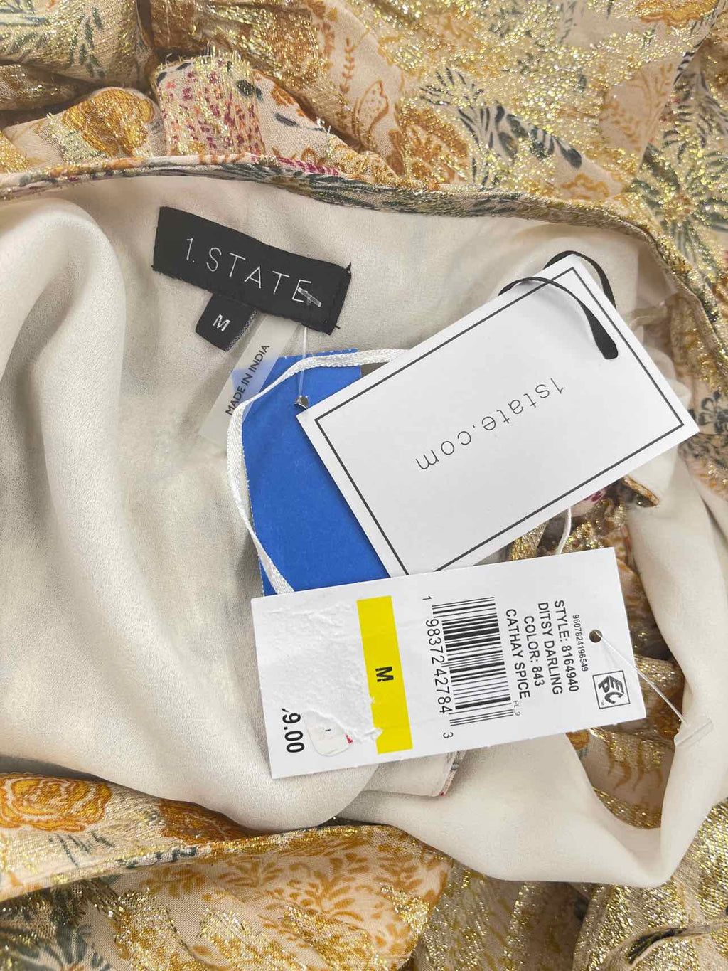 1.State Size M Gold New Dress