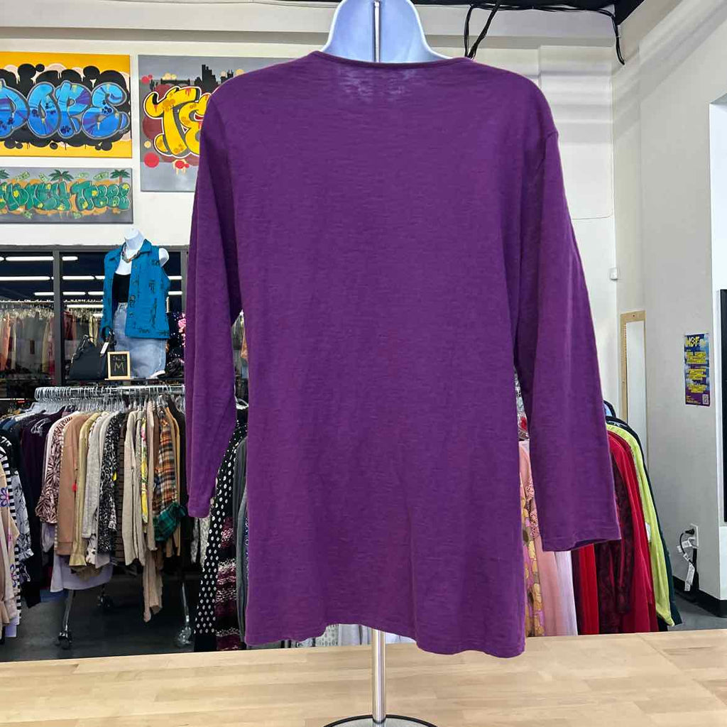 Coldwater Creek Size L Purple Preloved 3/4 Sleeve T-shirt
