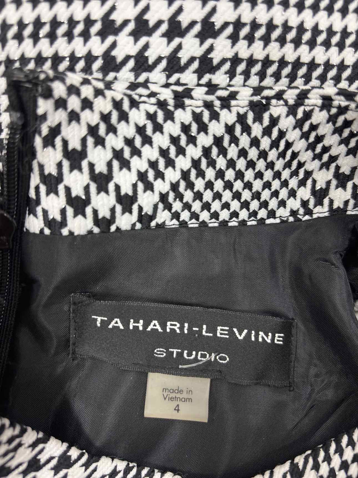 Tahari Size 4 Black White Preloved Dress