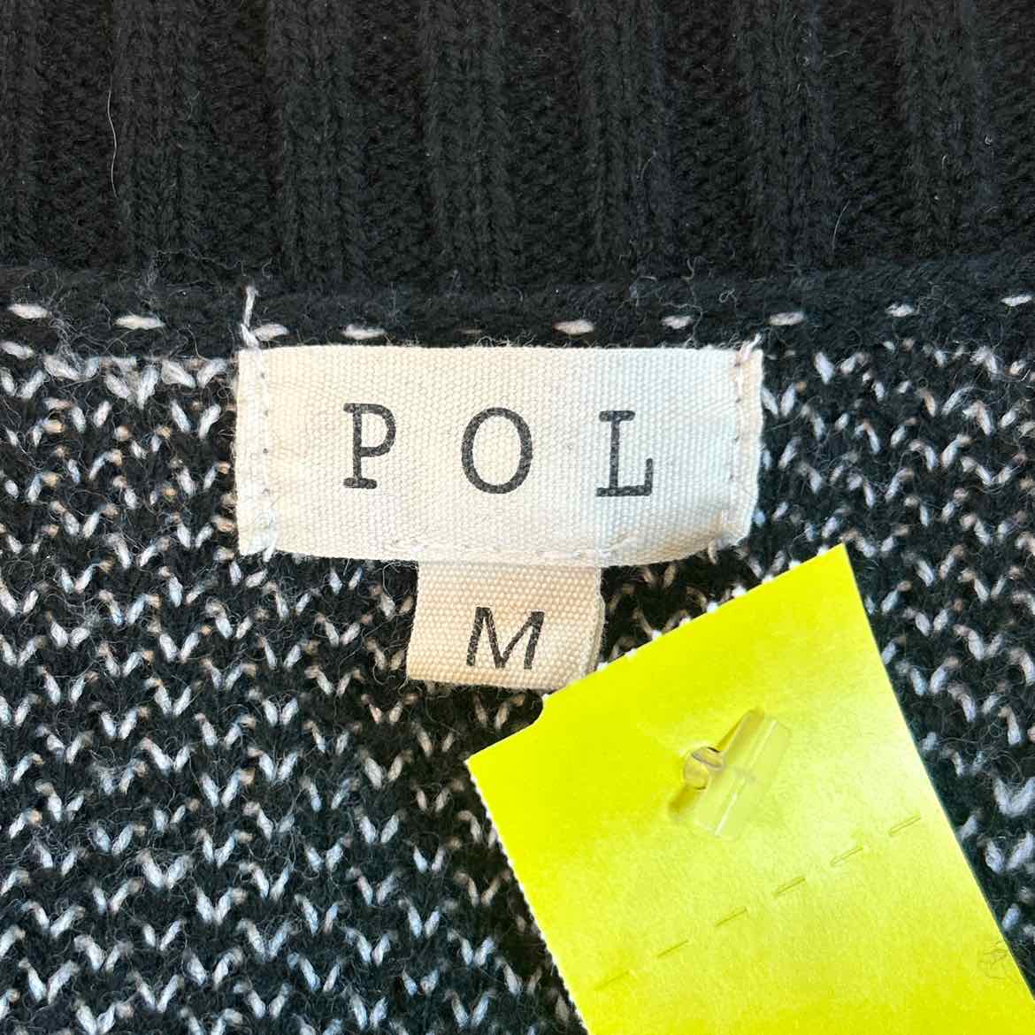 POL Size M Black/White Acrylic Preloved Cardigan