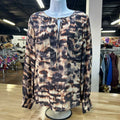 BCBG Size M Black Brown Preloved Blouse LS