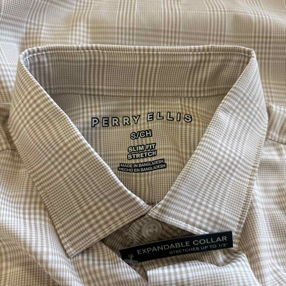 Perry Ellis Men's Slim-Fit Stretch Glen Plaid Button-Down Shirt