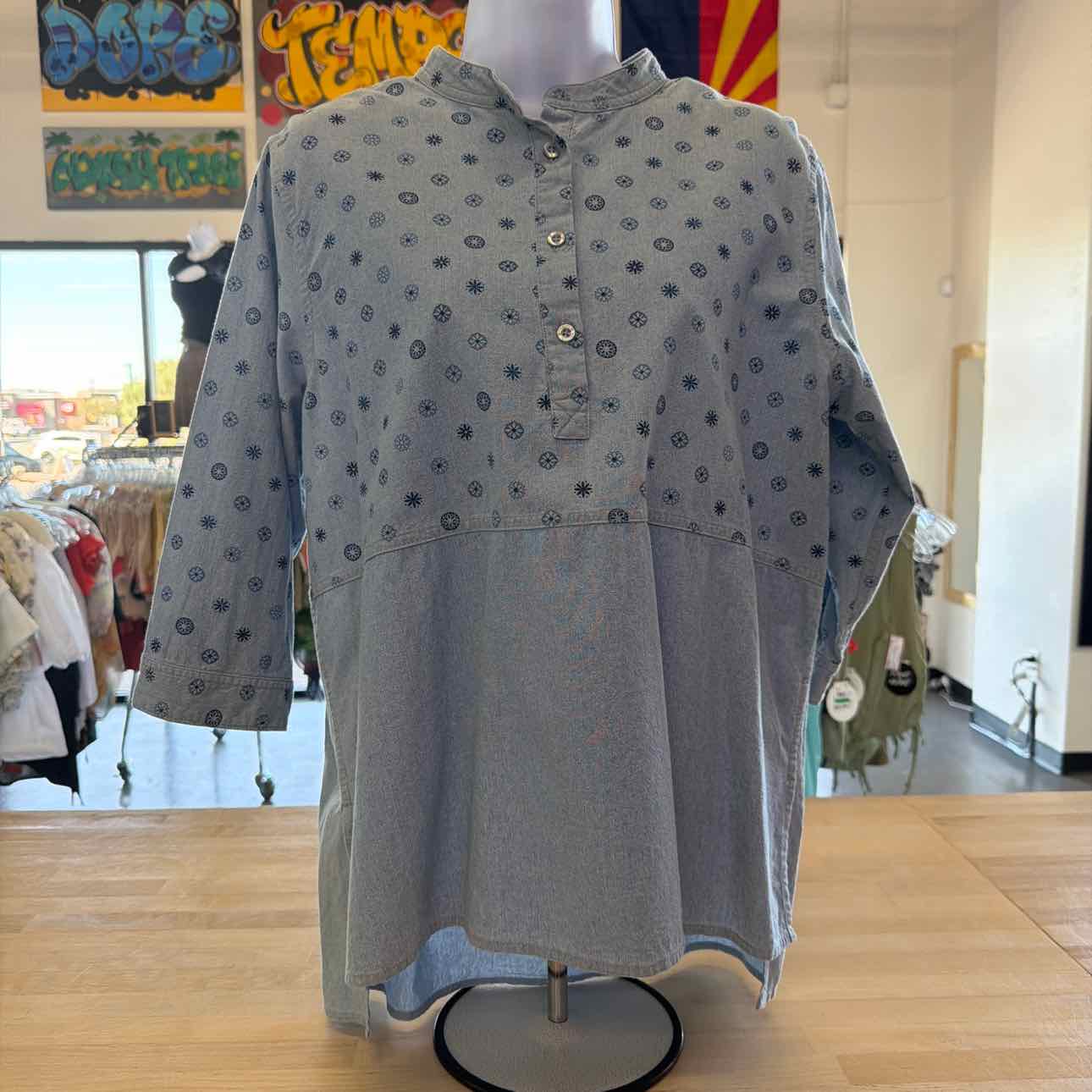 Coldwater Creek Size PXL Blue Preloved Blouse LS