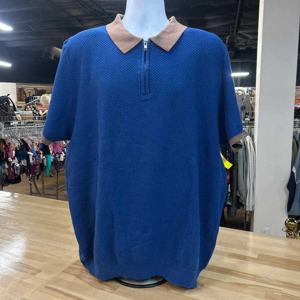 Paul Fredrick Size 3XL Blue Preloved MENS Polo