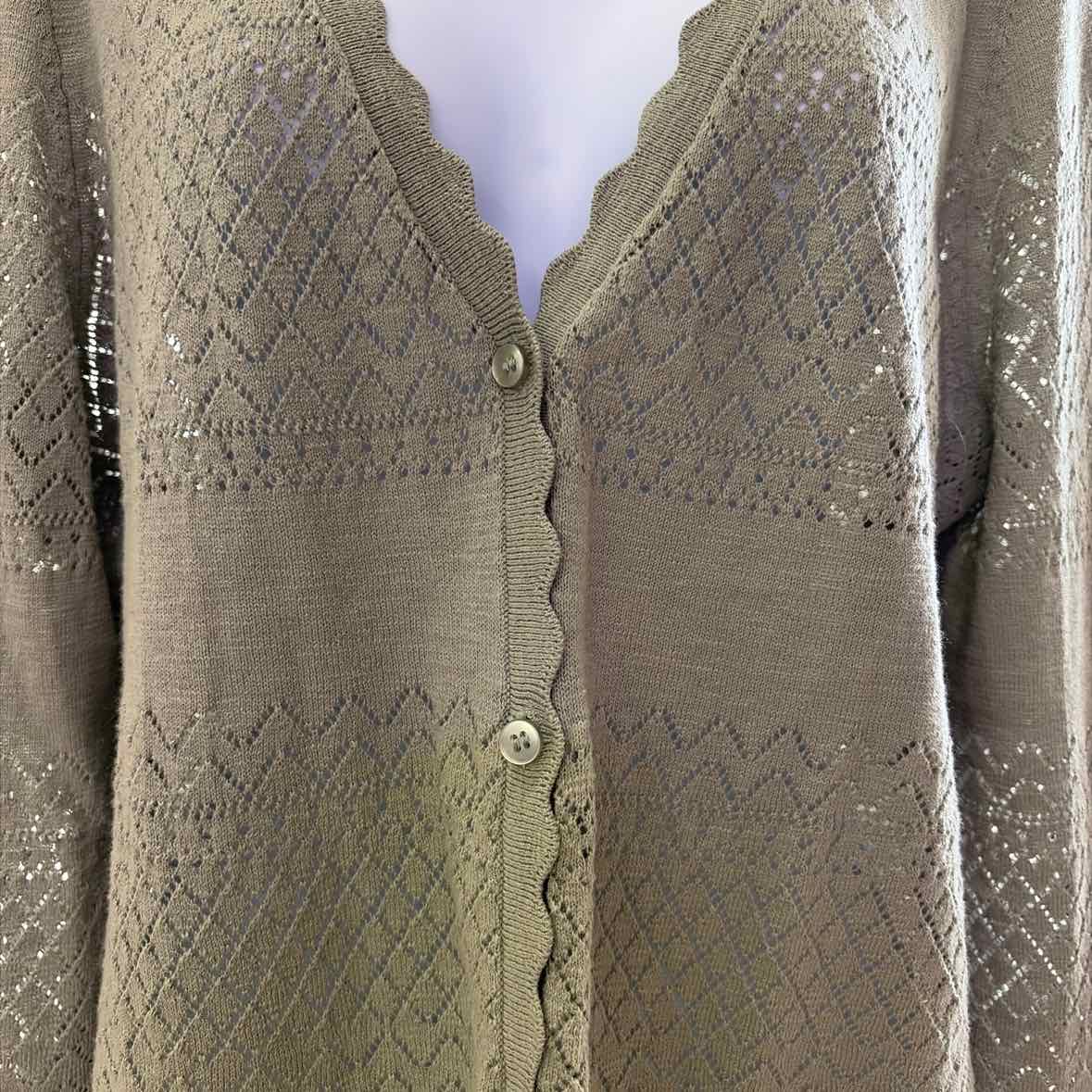 Frye Size L Green Preloved Cardigan