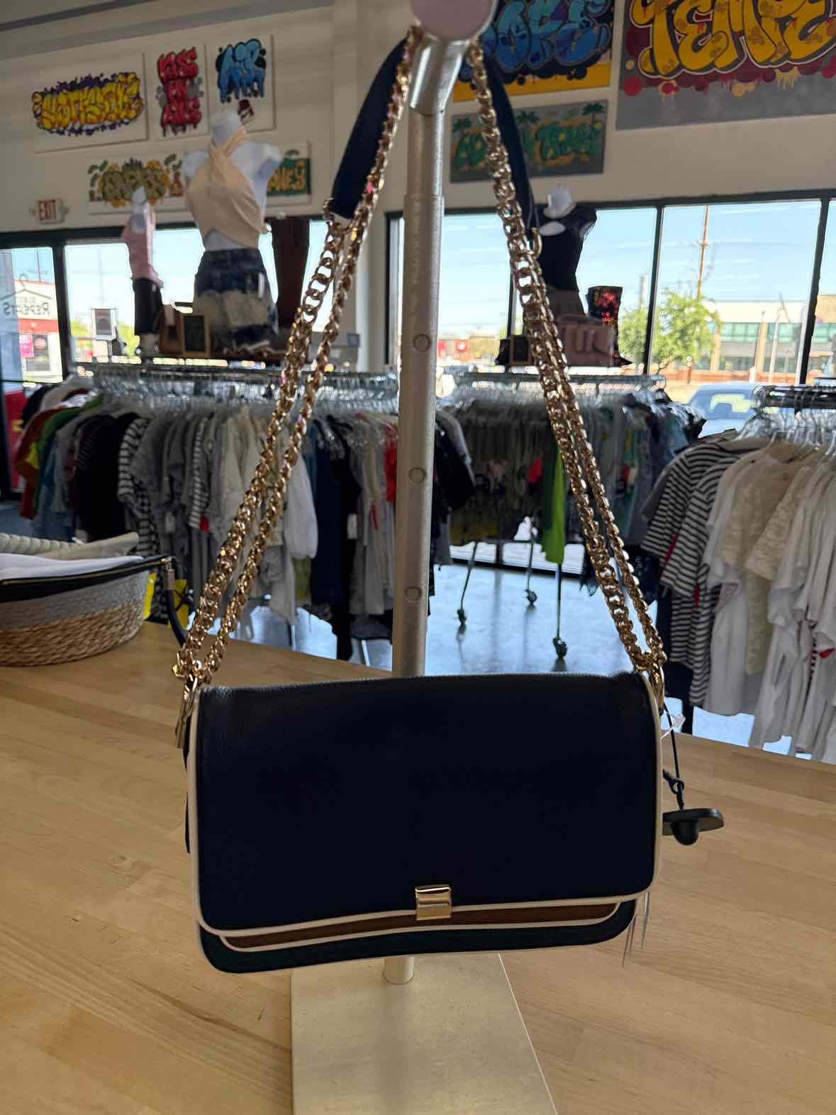 Cole Haan Women's Daniella Chain Shoulder Bag - Medium Blue