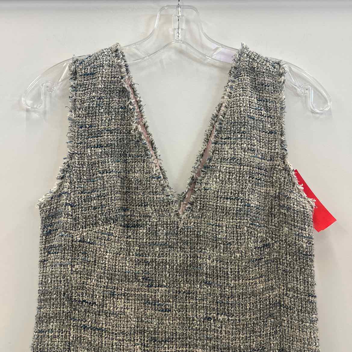 Rebecca Taylor Size 2 Gray Tweed Sleeveless V-Neck Dress
