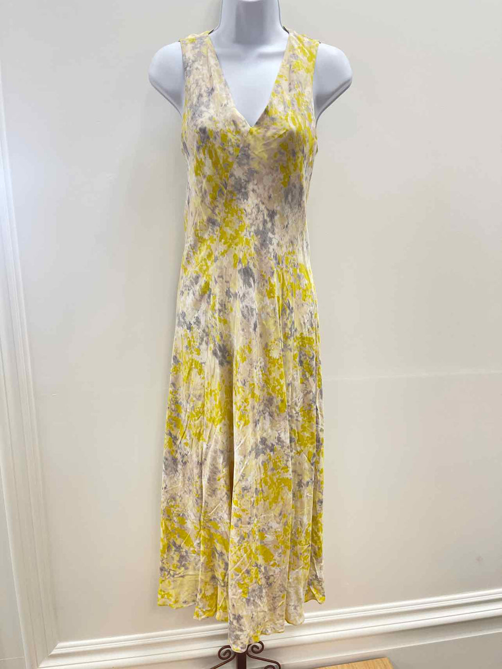 Calvin Klein Women's Viscose Print Sleeveless MIDI Dress - Yellow