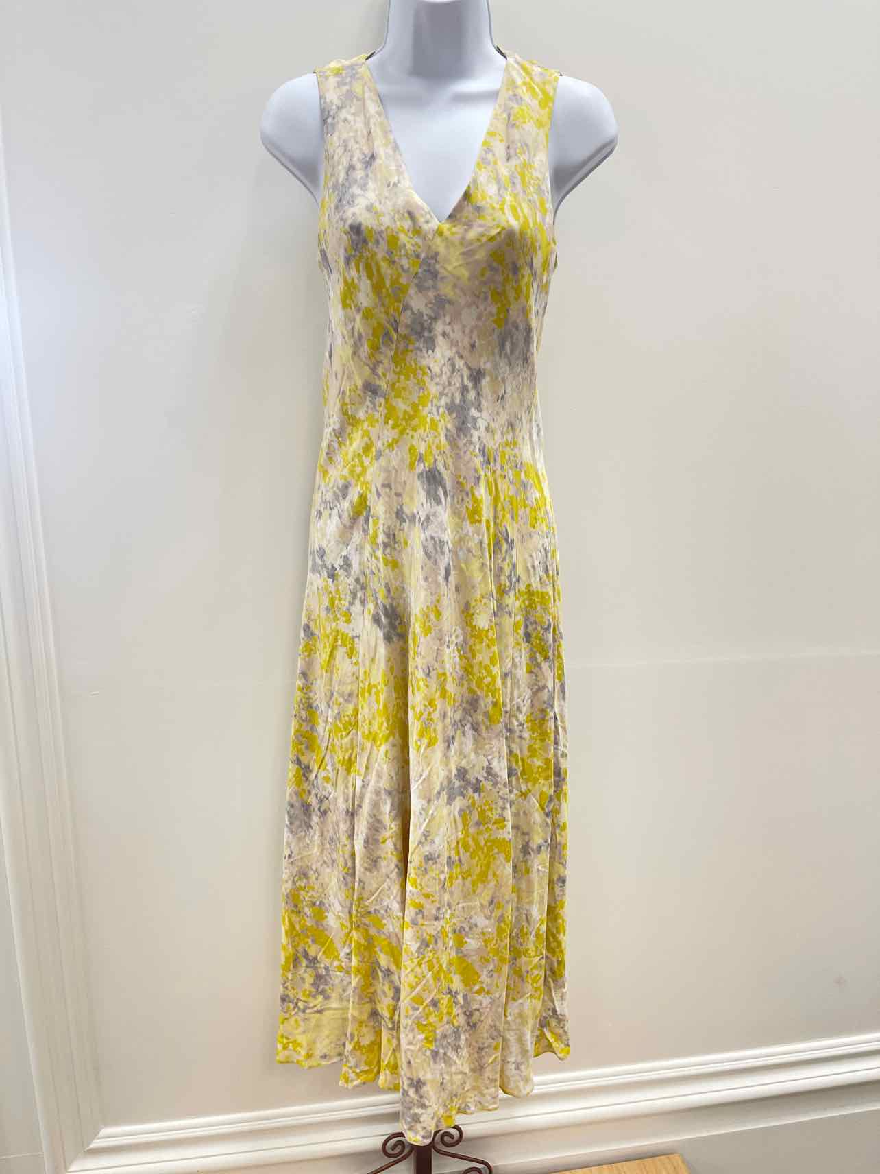 Calvin Klein Women's Viscose Print Sleeveless MIDI Dress - Yellow