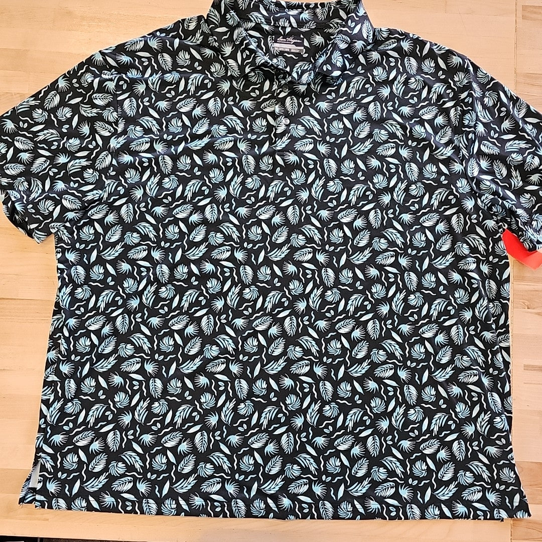 Ben Hogan Size 3XL Turquoise Print Preloved MENS Short Sleeve Shirt