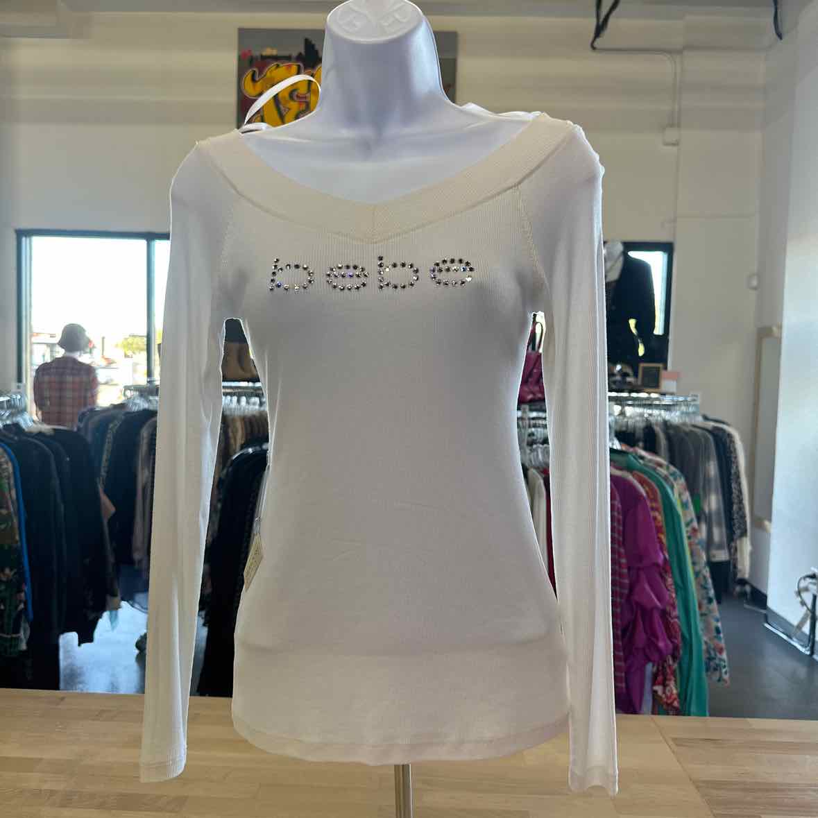 Bebe Size S White Long Sleeve
