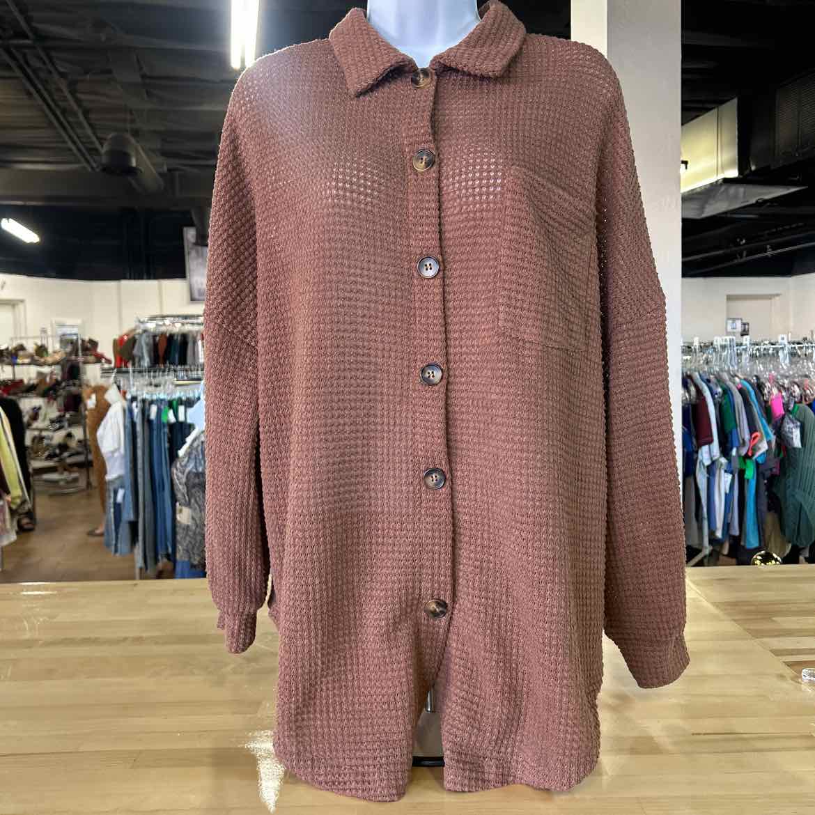 Dokotoo Size M Brown Knit Preloved Cardigan