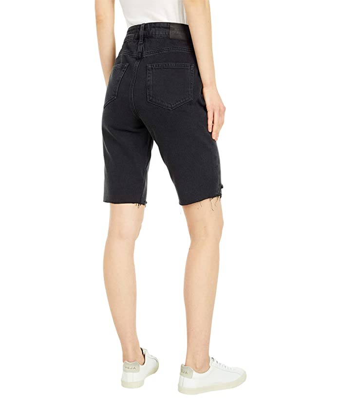 Paige Size 24 Robbie High Waist Cutoff Denim Gray Black Shorts NWT