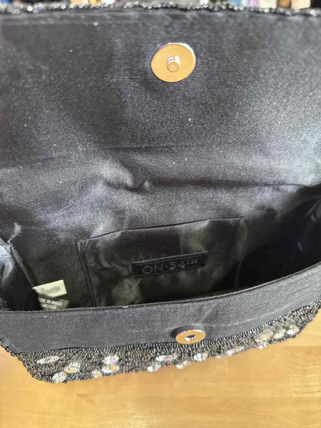 On 34th Black Evening Bag Beaded New Handbag