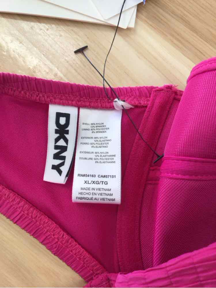 DKNY Size XL Textured Molded Balconette Bikini Top