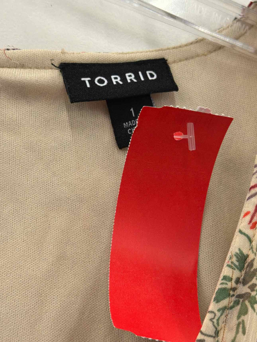 Torrid Size 1X Tan/Red Used Dress