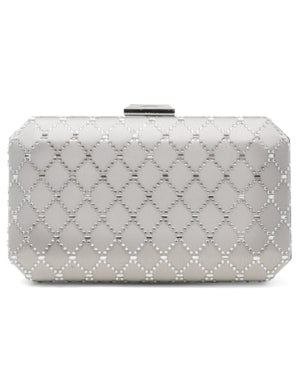 I.n.c. International Concepts Sasha Satin Sparkle Clutch - Silver