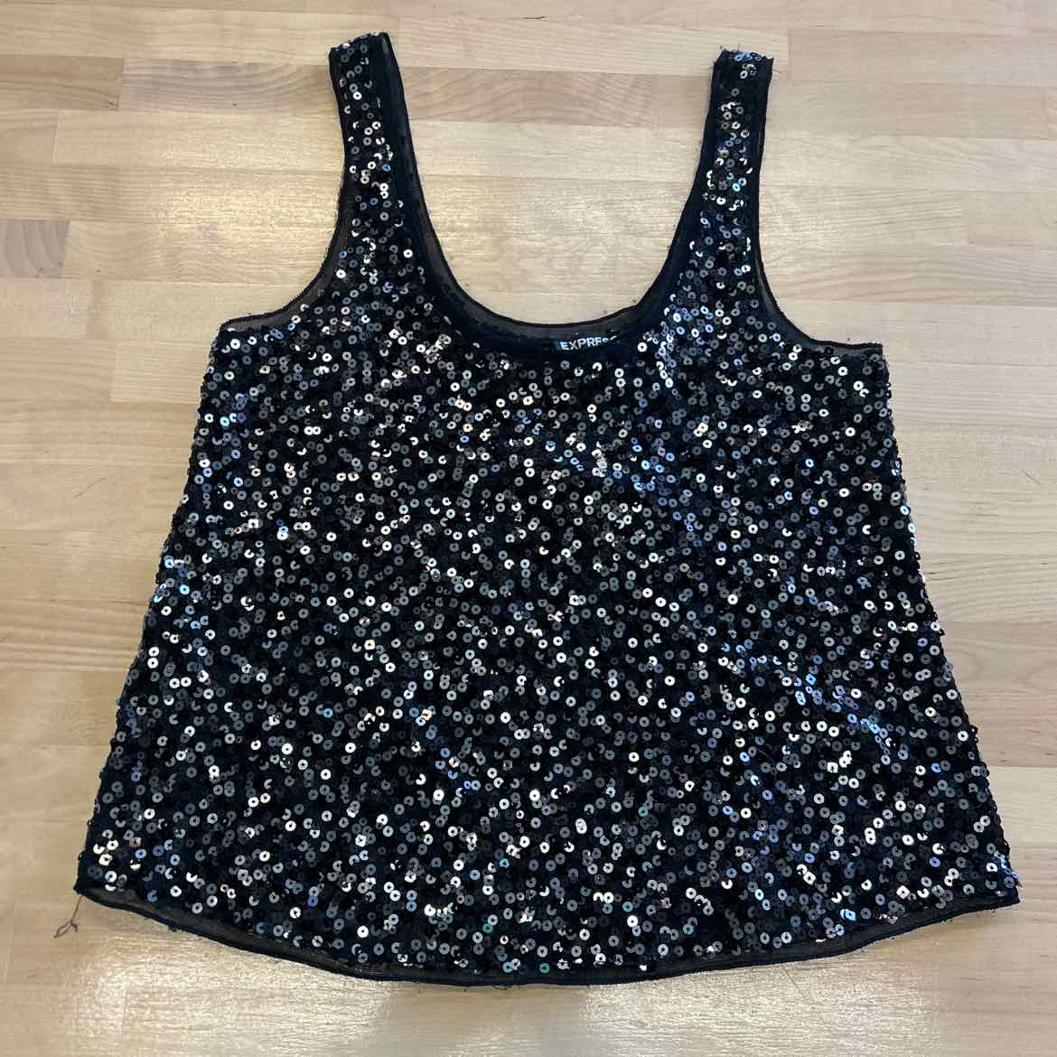 Express Size XS Black Sequined Tank