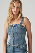 Levi's Size XS Blue Sculpted Bustier Top