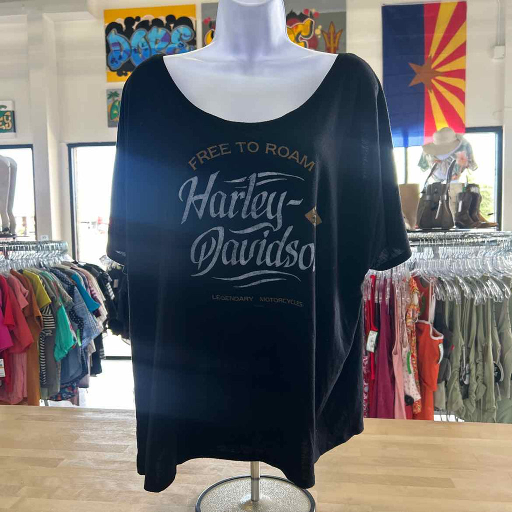 Harley Davidson Size 2X Black Preloved T-Shirt SS