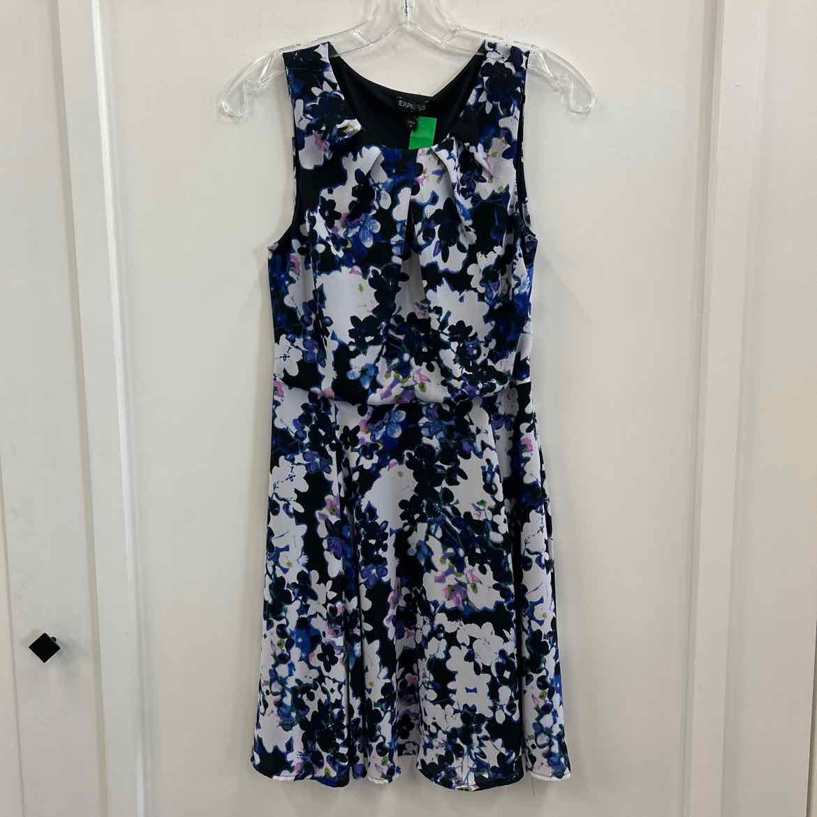 Express Size 6 Blue Black Preloved Dress