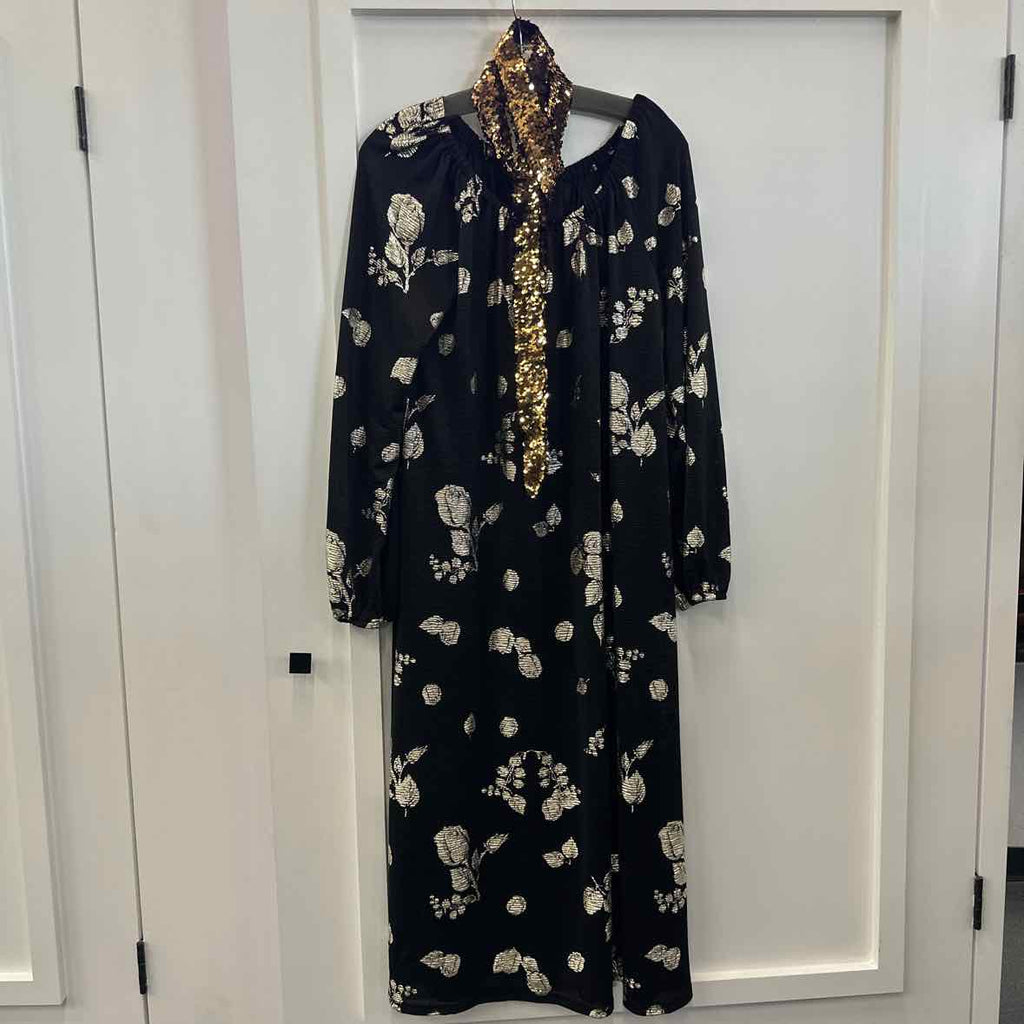 LulaRoe Size L Black & Gold Dress