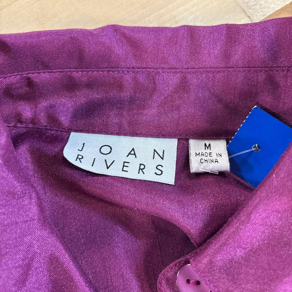 Joan Rivers Size M Raspberry Blouse LS
