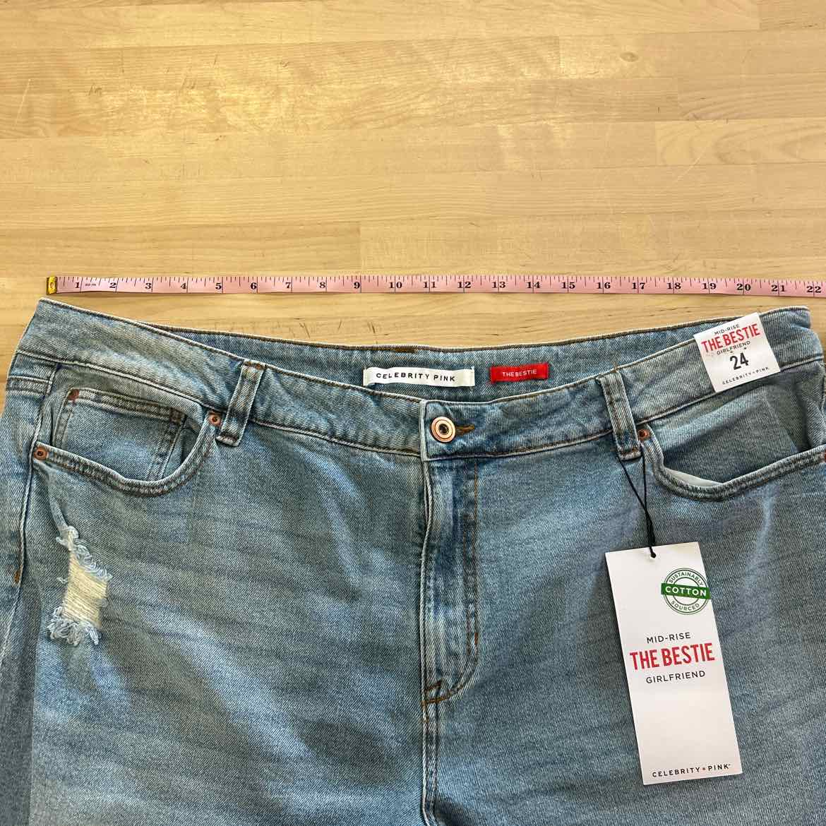 Celebrity Pink Trendy Plus Size Cuffed Girlfriend Jeans - Tide Pool
