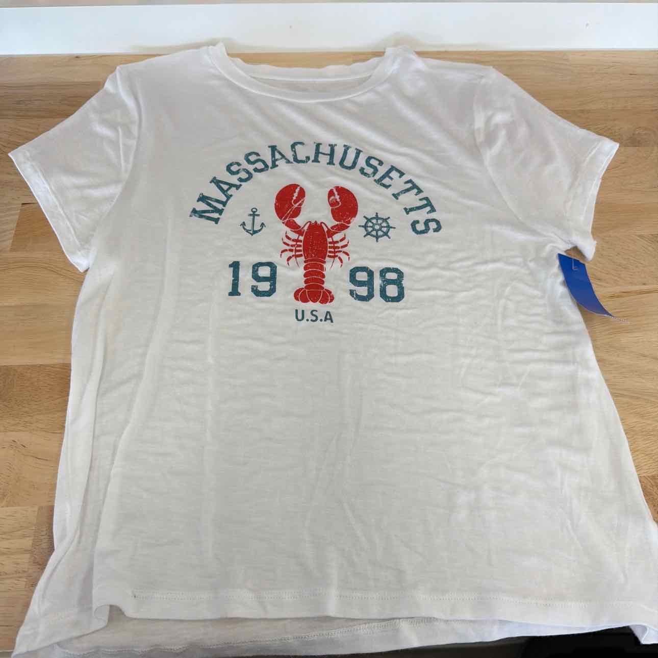 Rebellious One Size L Lobster Graphic T-Shirt - White Lobster
