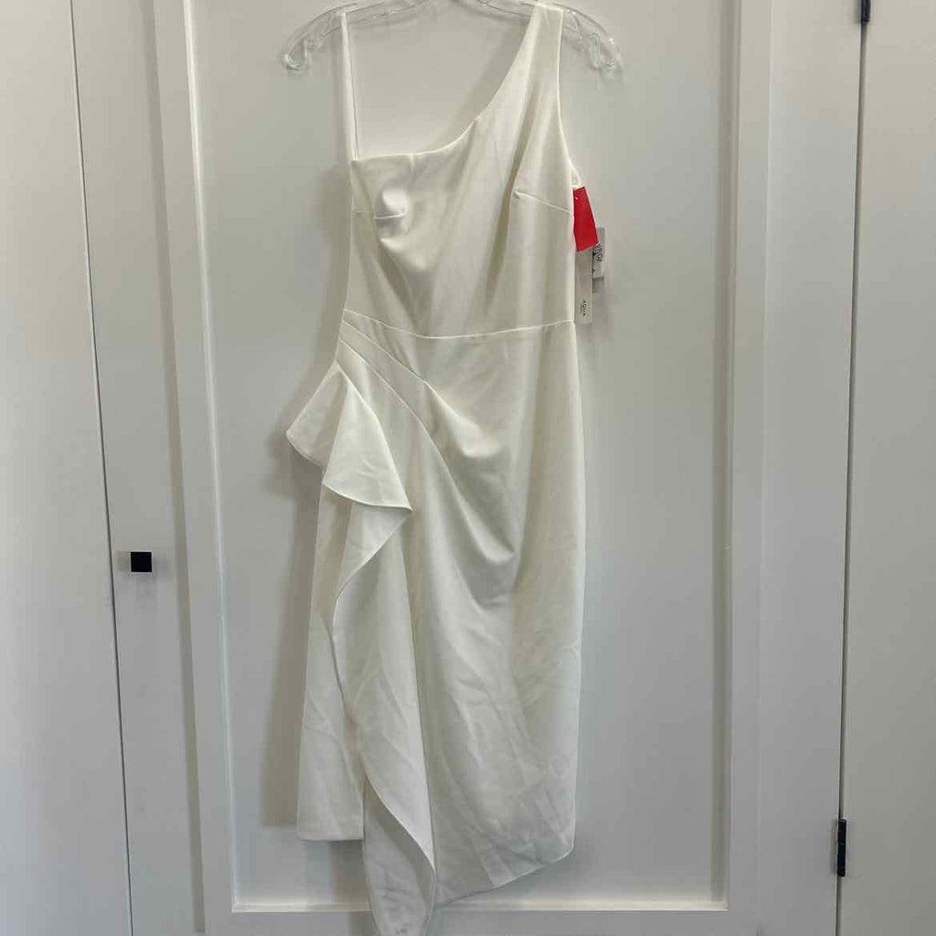 Aqua Formal Size 6 White Scuba MIDI Sheath Dress
