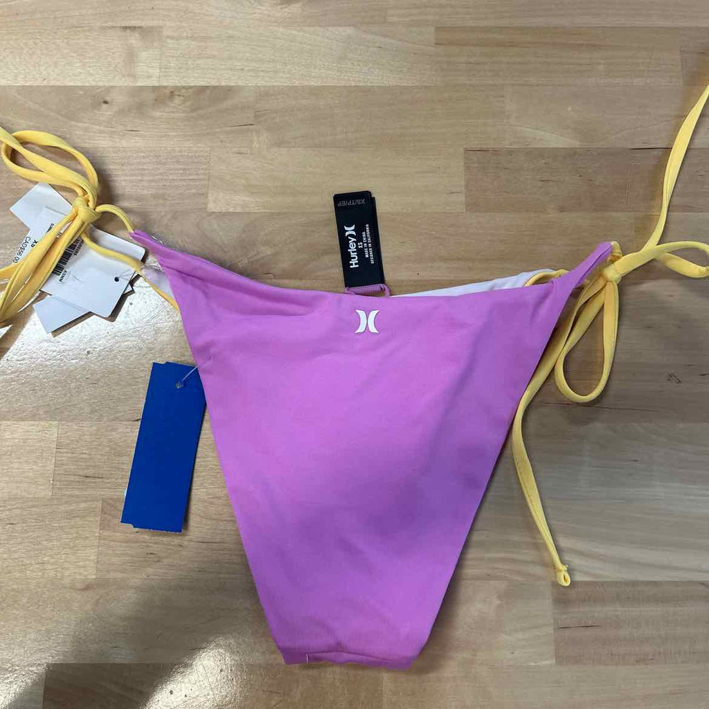 Hurley Size XS Summer Block Cheeky Tie Side Womens Bikini Bottoms