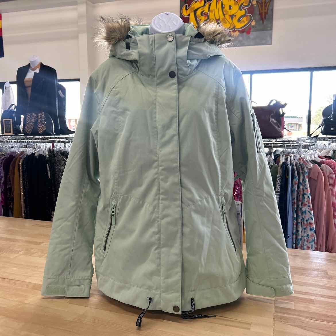 Women's Roxy Meade Large Cameo Green Snow Jacket