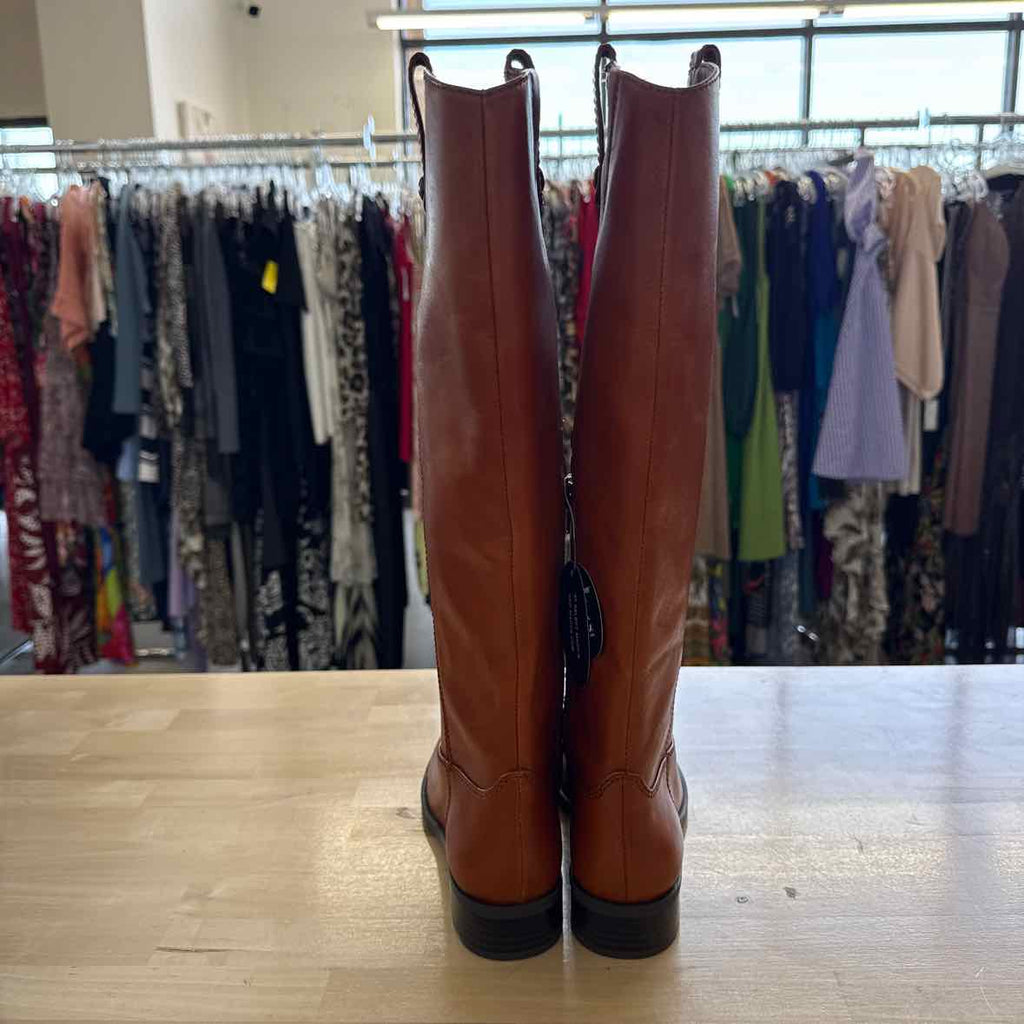 INC Size 6  Rust Leather Boots Inc Womens Brown Goring Fawne