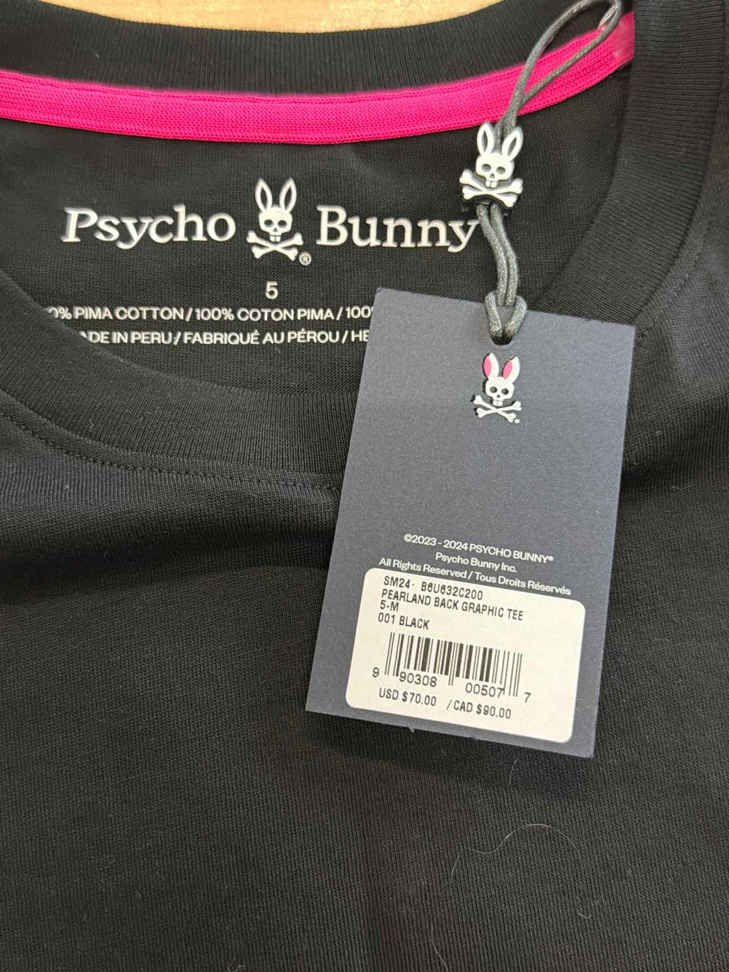 Psycho Bunny Size 5 Black T-shirt
