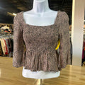 Urban Romantics Size S Brown Rayon Preloved Blouse LS