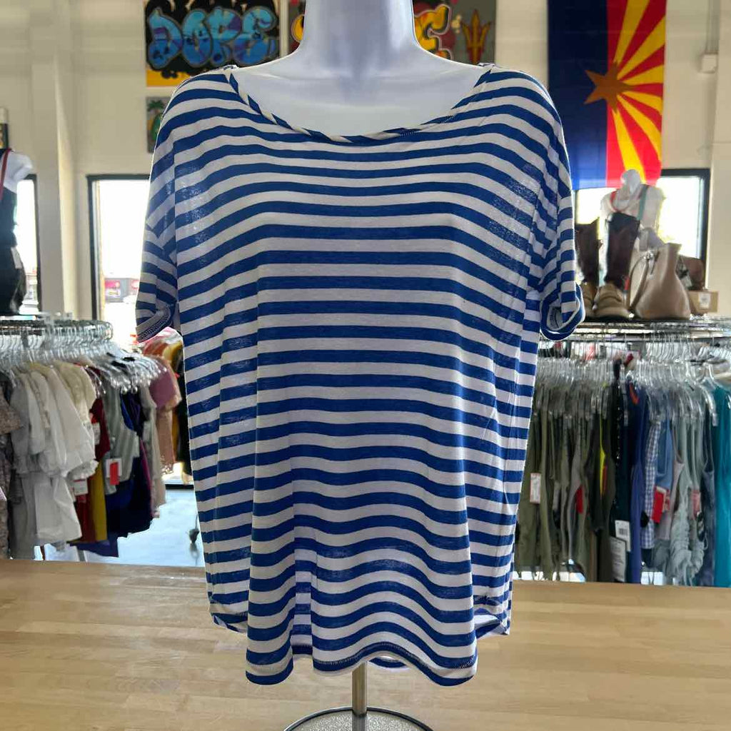 Juicy Couture Size M Blue White Preloved Blouse SS